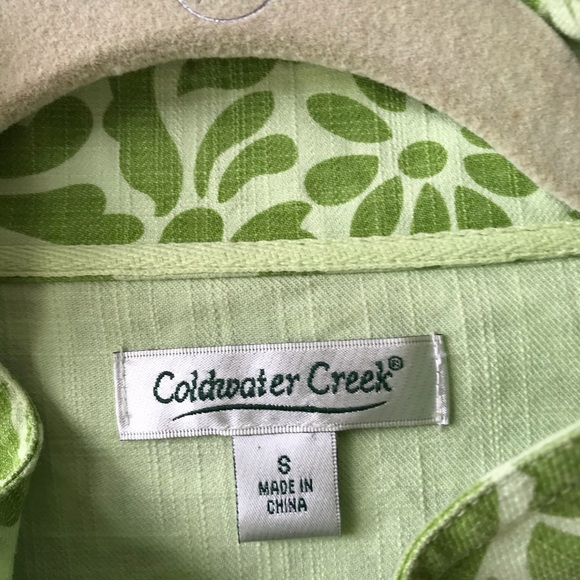 Coldwater Creek green bomber jacket two tone floral cotton St. Patrick’s… - Picture 4 of 8